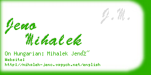 jeno mihalek business card